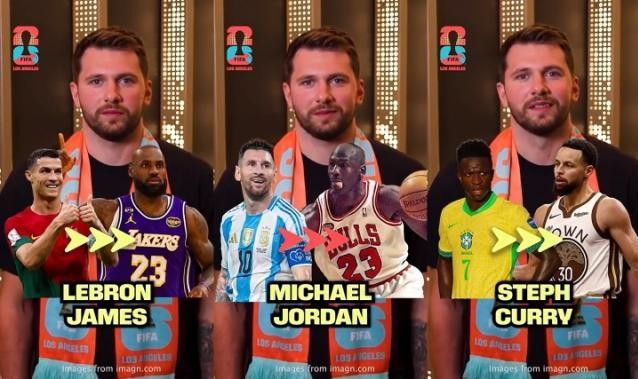 真人-东契奇对标足坛和NBA巨星：C罗是詹姆斯，梅西乔丹